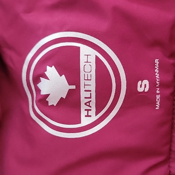 Halitech Hooded Puffer Coat Magenta Size Small - Picture 12 of 15